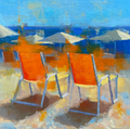 Ellis Sant'Andrea, Oil on Board "Seats in the Sun" 12x12