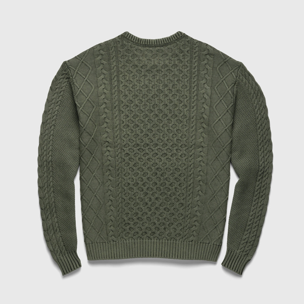 Eddie Knit Garment Washed Sweater - Lichen Green