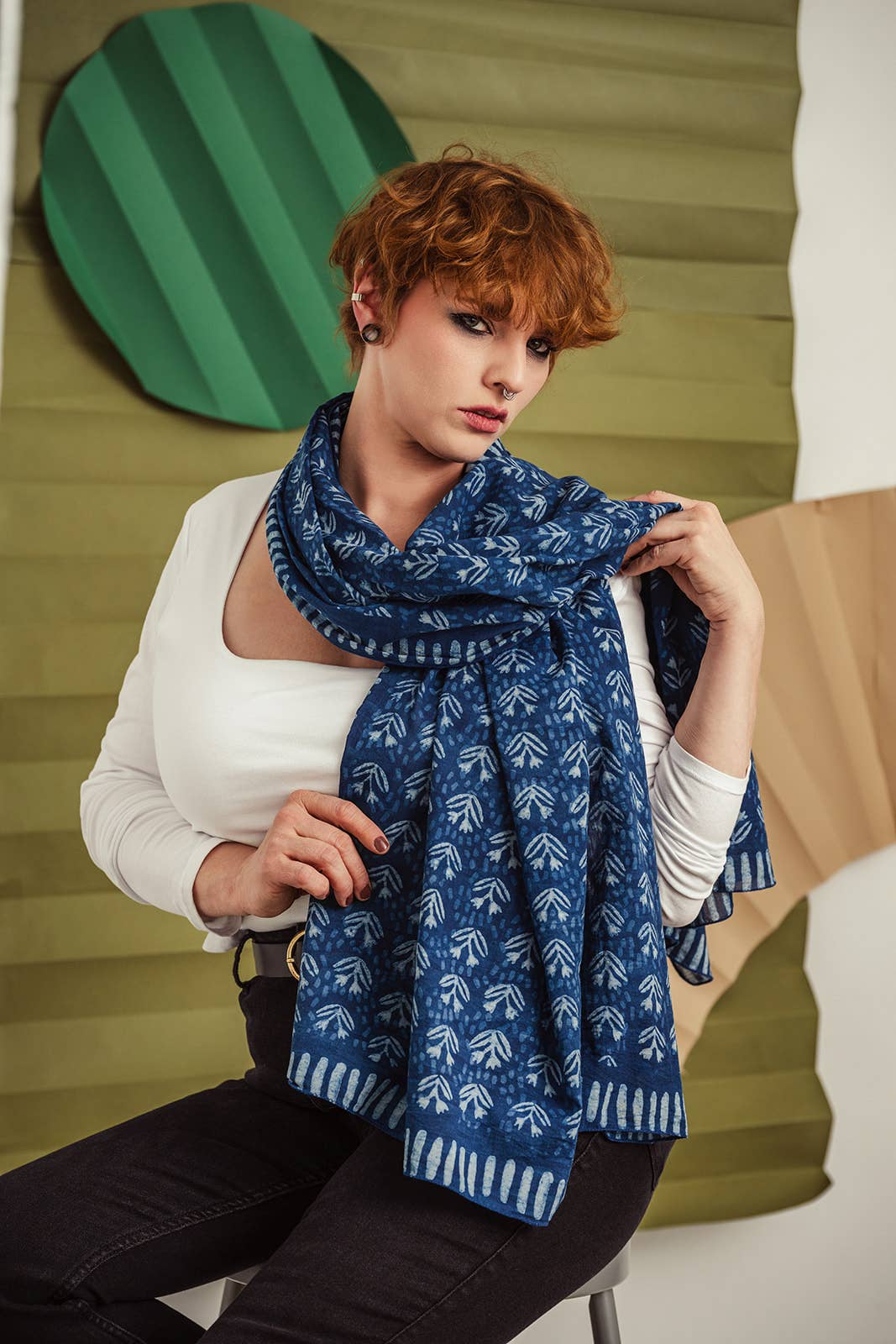 Skye Indigo Scarf
