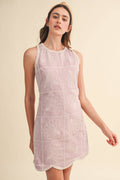 EMBROIDERED SHELLS A LINE MINI DRESS MDR4919