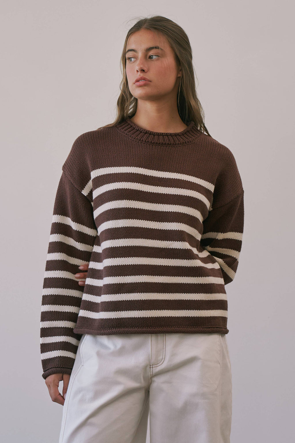 BSW4285 Montana Striped Roll Neck Sweater