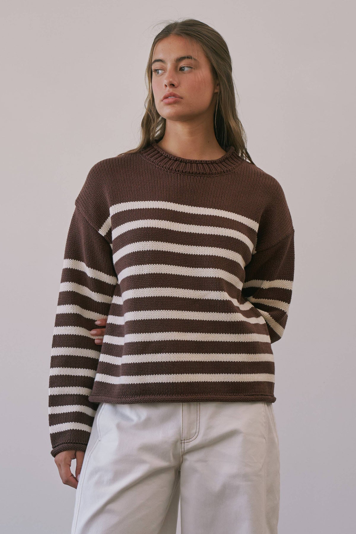 BSW4285 Montana Striped Roll Neck Sweater