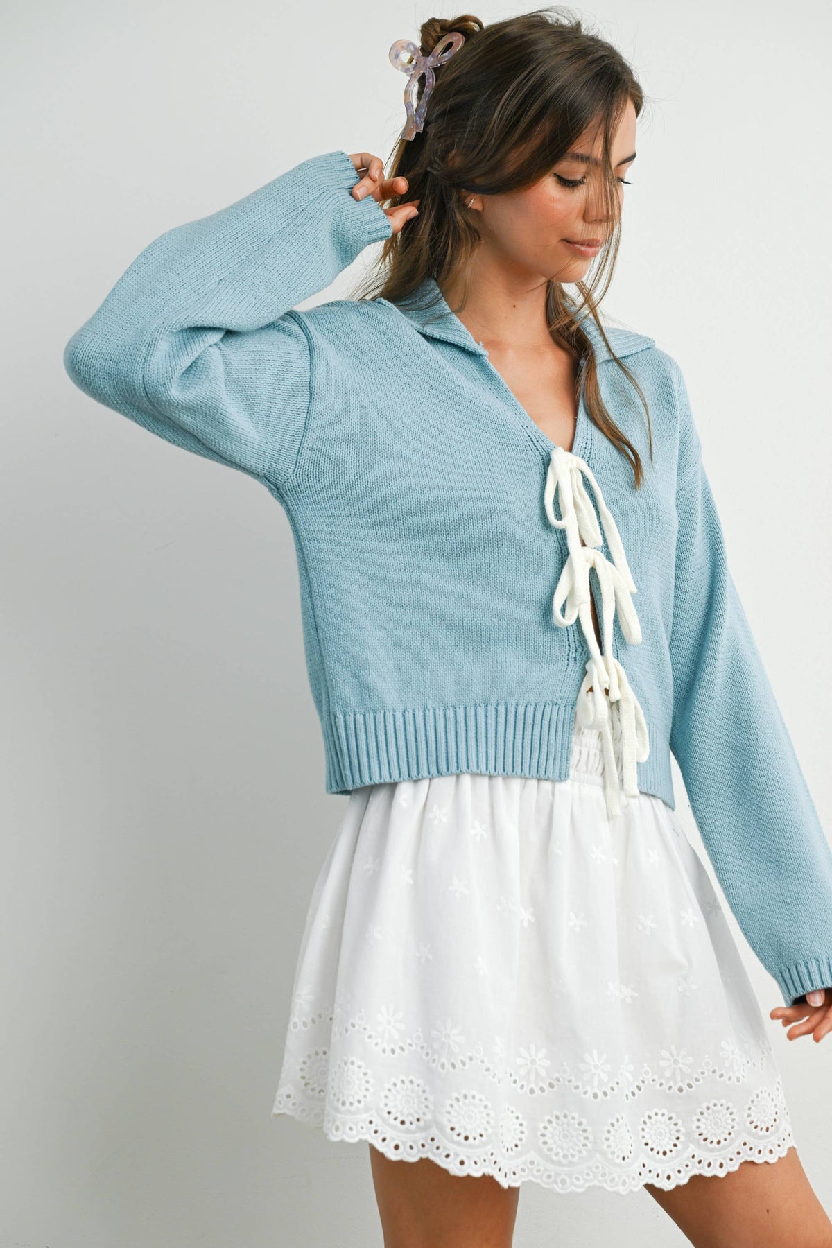 Eyelet Ruffle Smocked Skirt - BMS7764