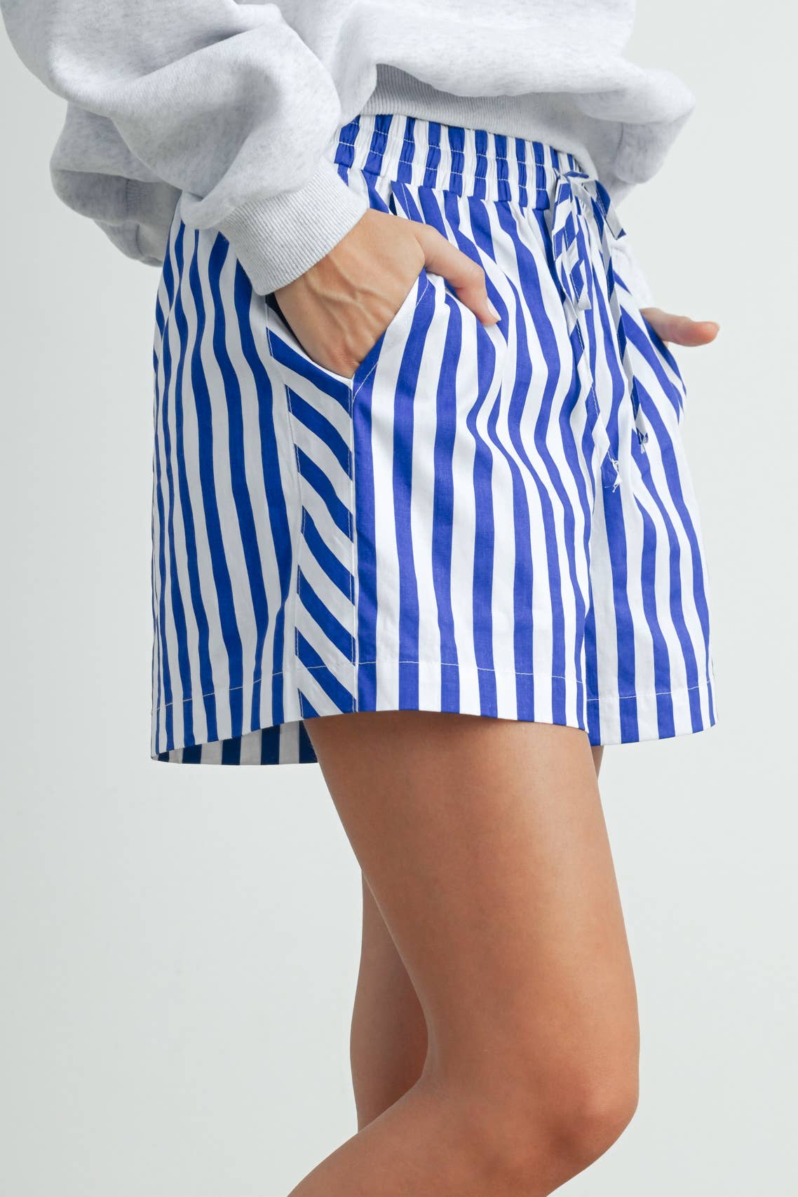 Striped Drawstring Pocket Boxer Shorts - BMP7534