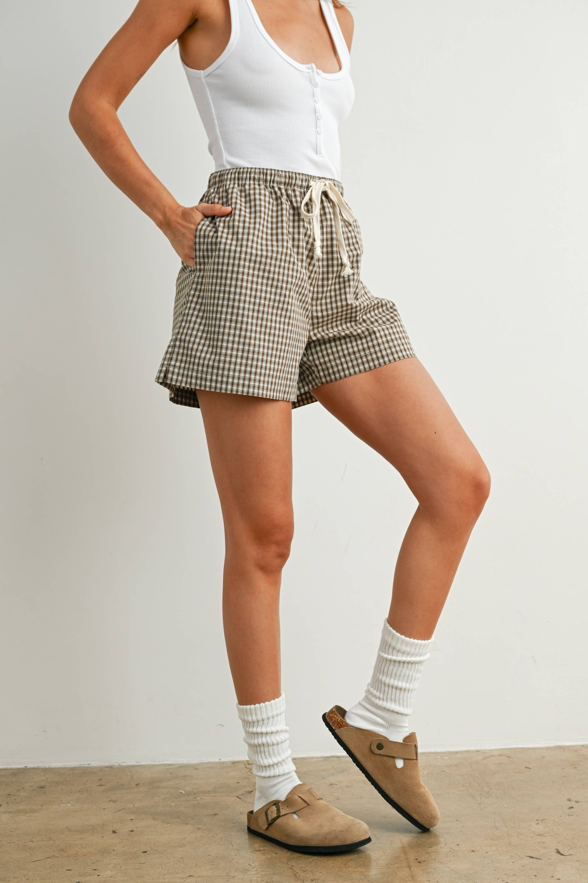 Tie-Front High-Waisted Shorts - BMP7853