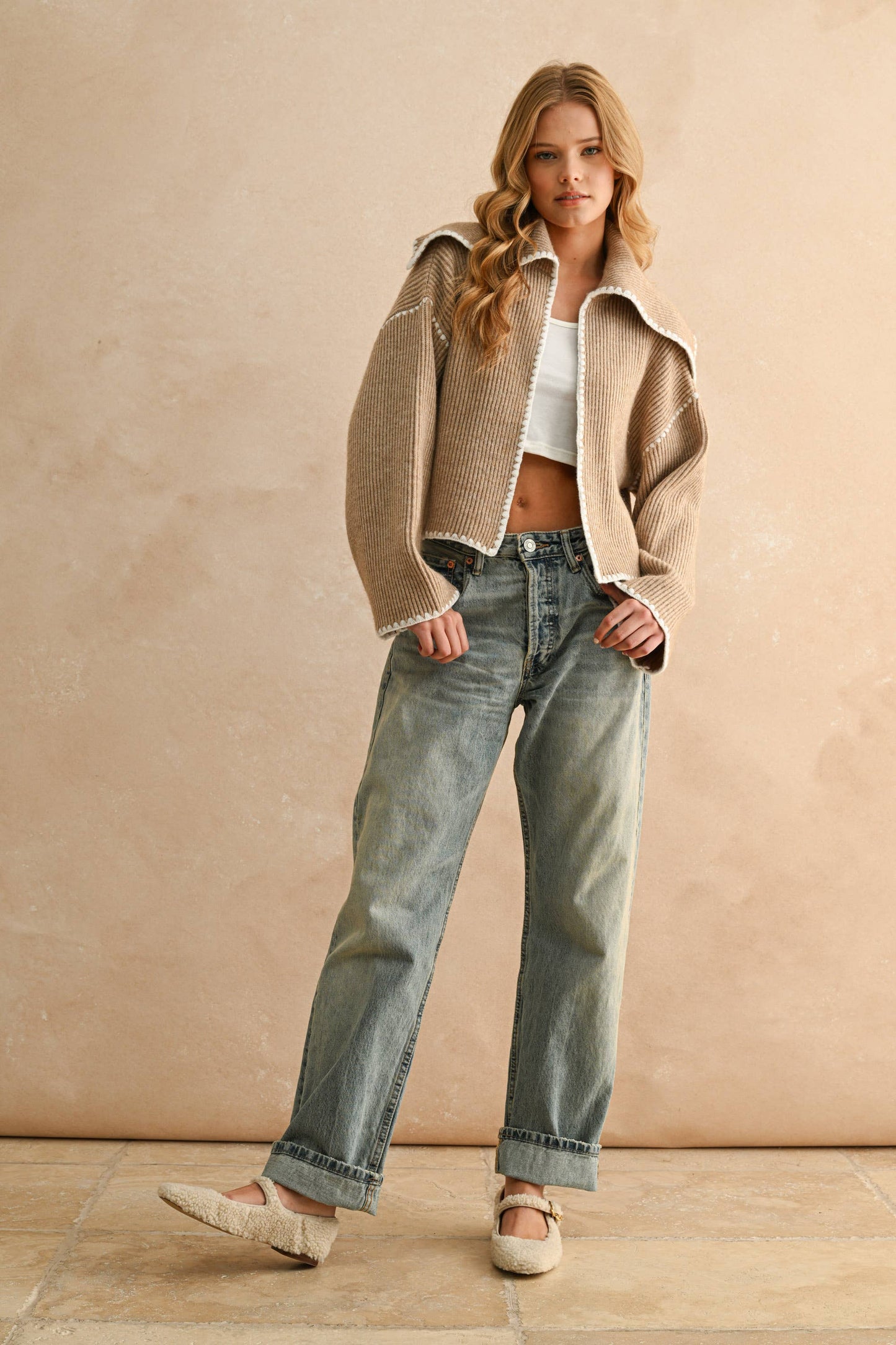 STITCH DETAILED SWEATER CARDIGAN