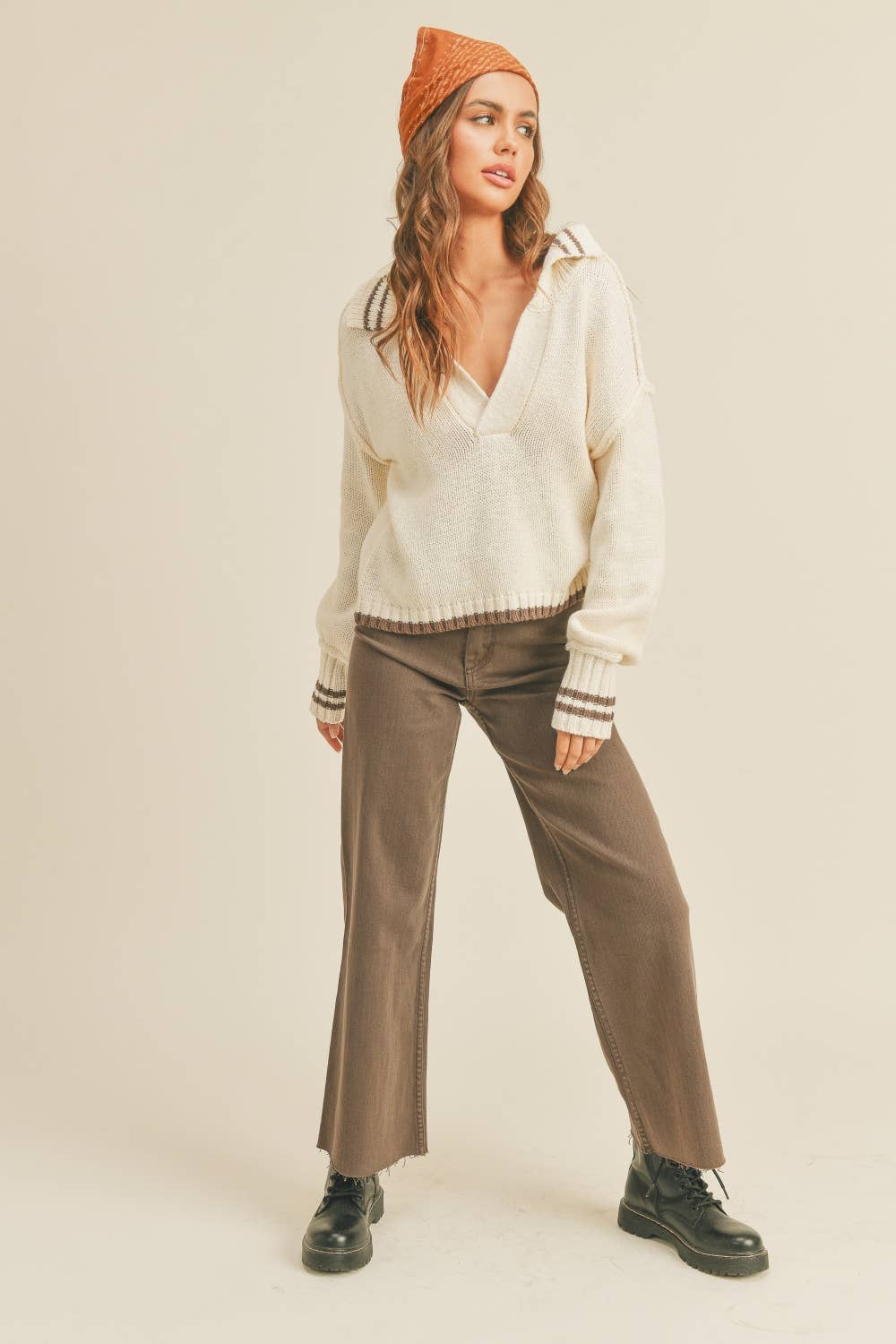 MMP623   STRAIGHT WIDE LEG DENIM PANTS