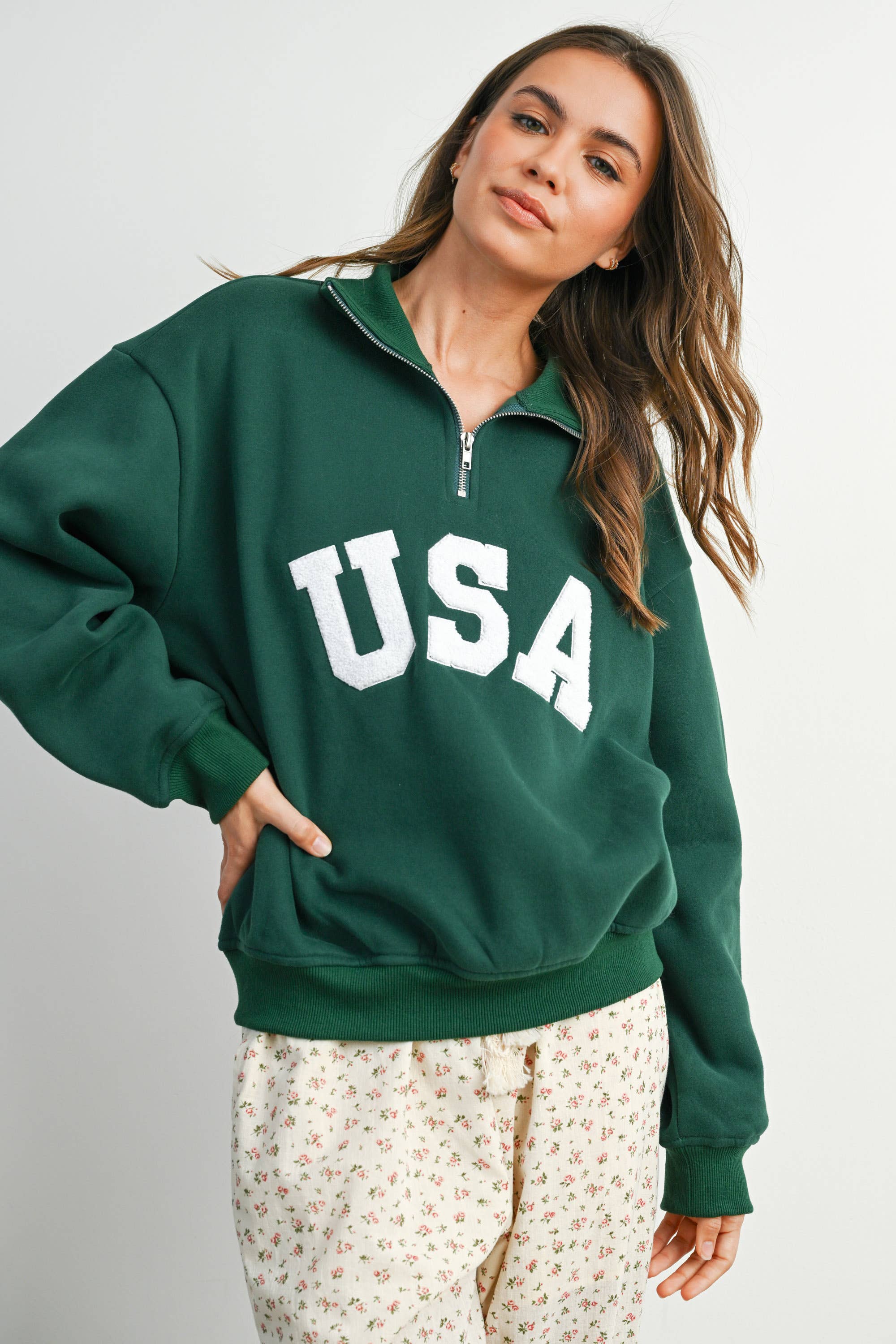 Quarter Zip Long Sleeve Top - BMT7795