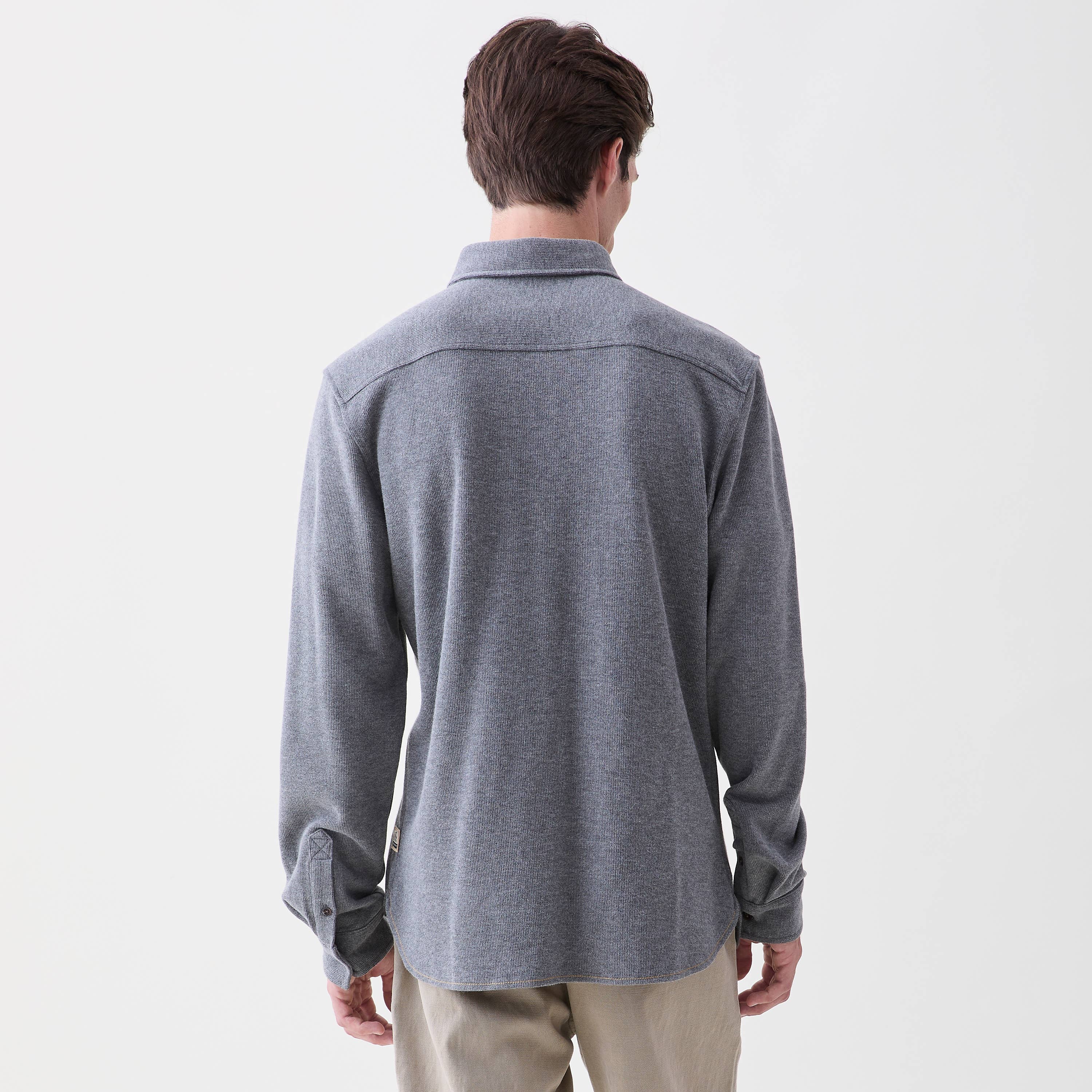 Brian l/s soft rib knit 1 pocket shirt