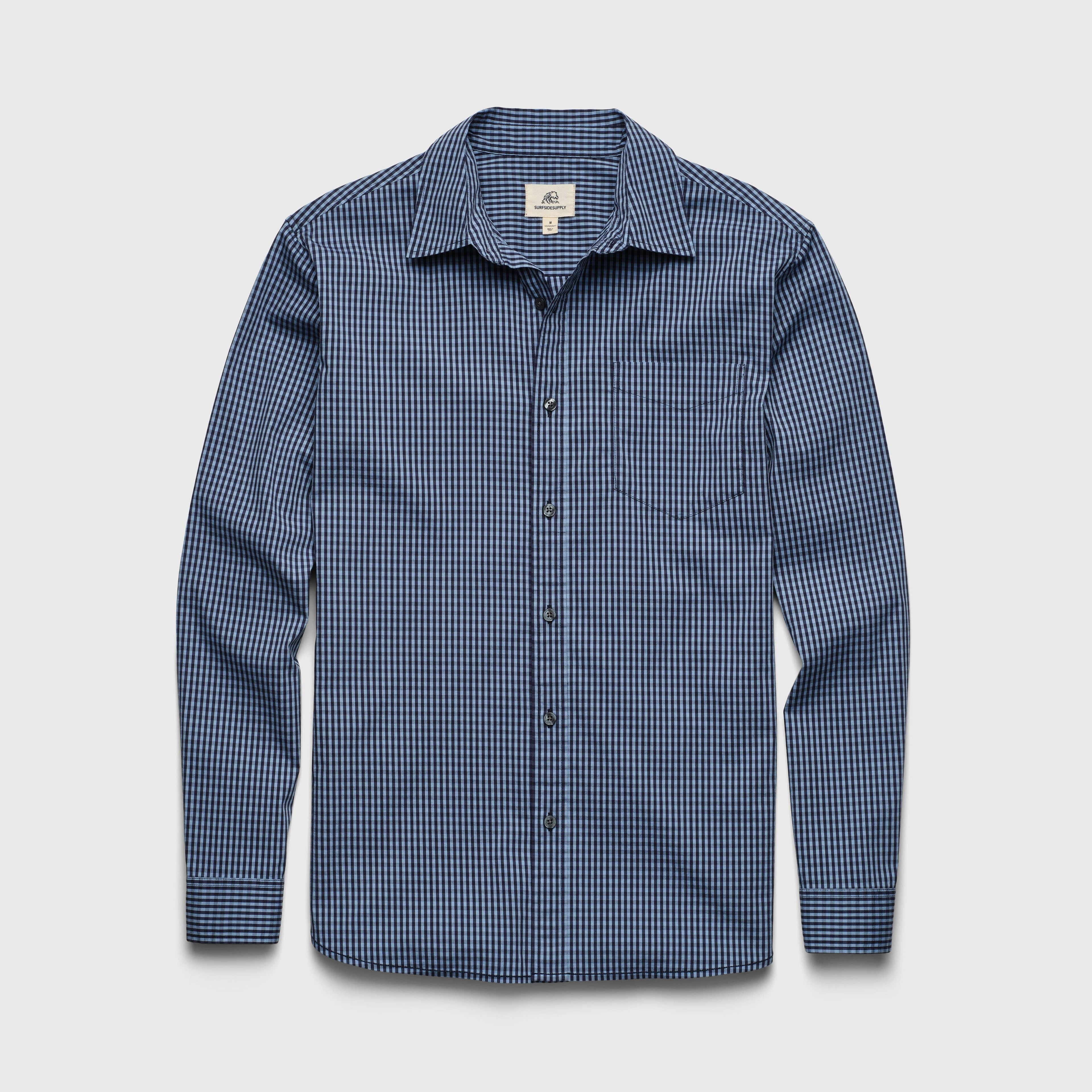 Brian Gingham Shirt - Blue Check Gingham