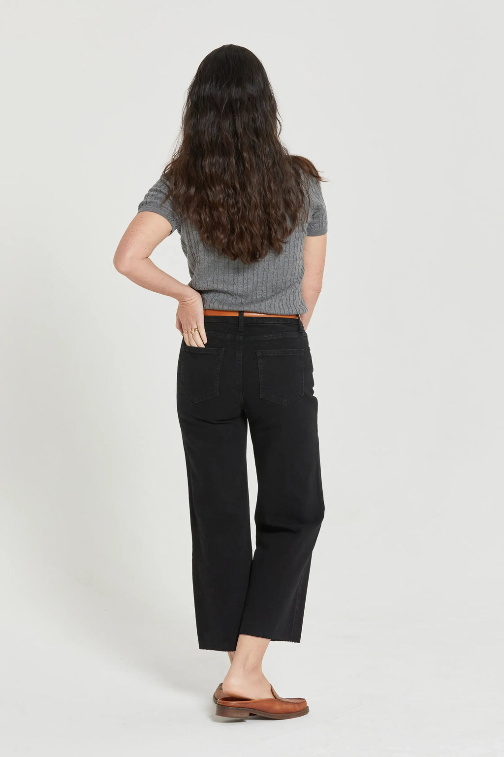 Aberdeen Ankle Crop High Rise Jean, Black