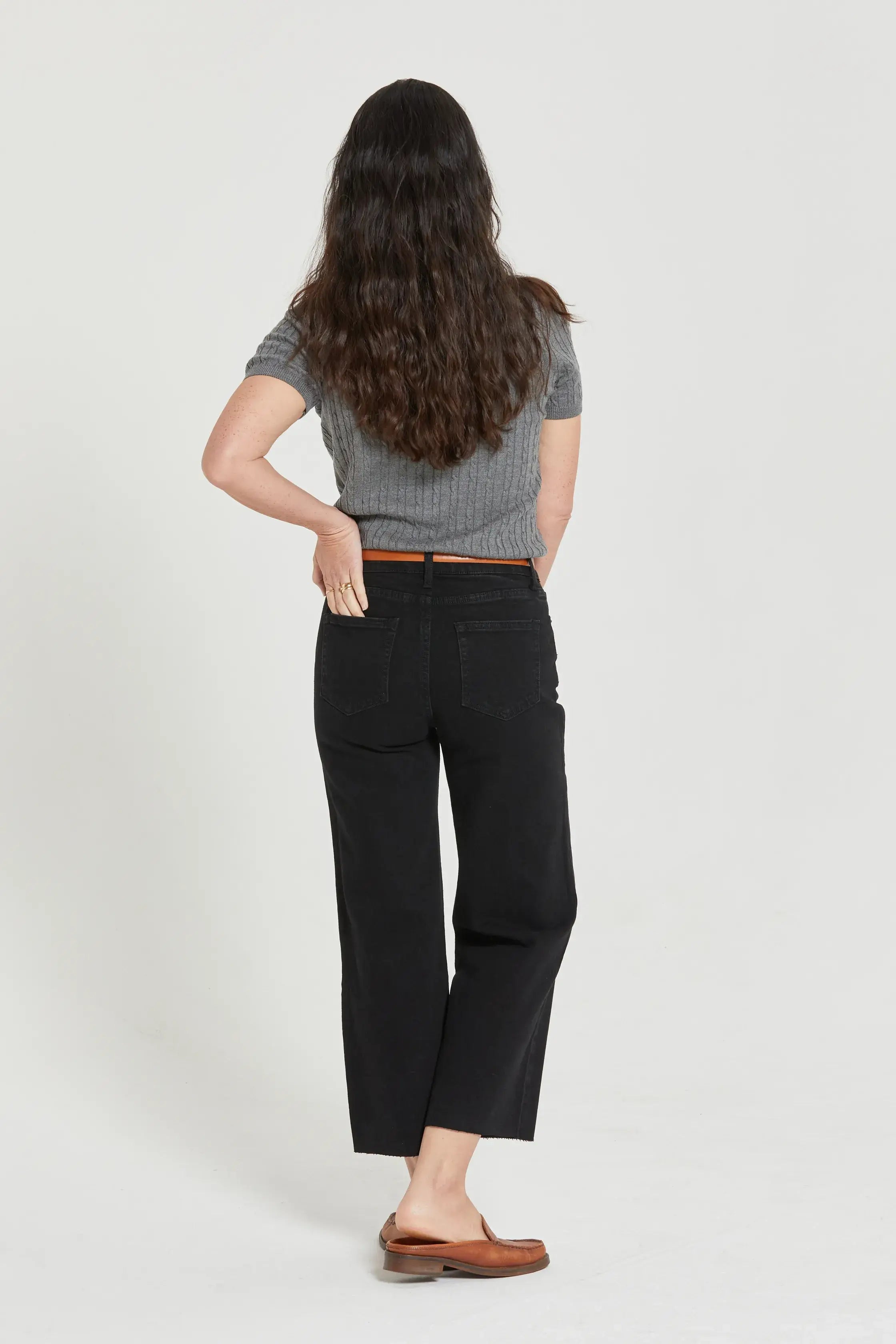 Aberdeen Ankle Crop High Rise Jean, Black