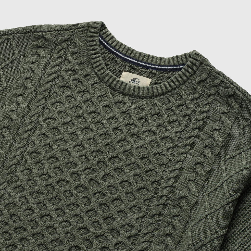 Eddie Knit Garment Washed Sweater - Lichen Green