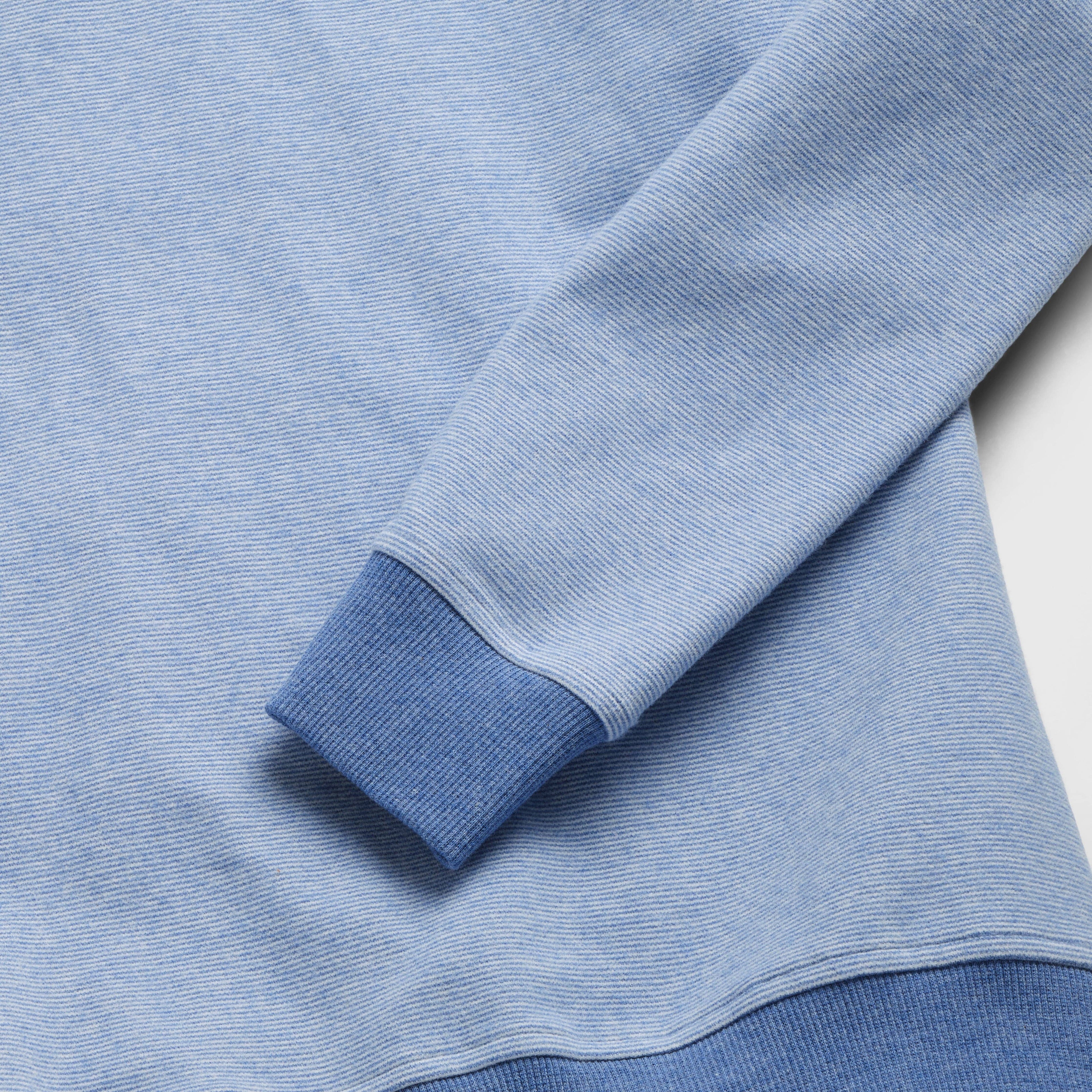 Bobby Stripe Fleece Quarter Zip - Sapphire Blue