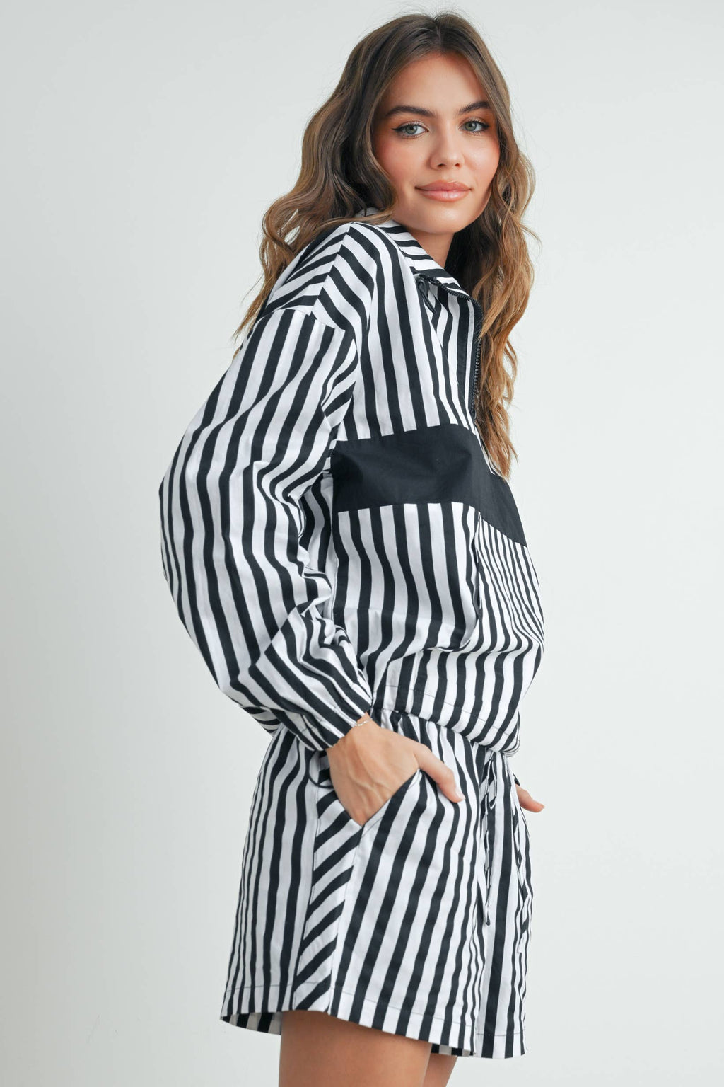 Striped Drawstring Pocket Boxer Shorts - BMP7534