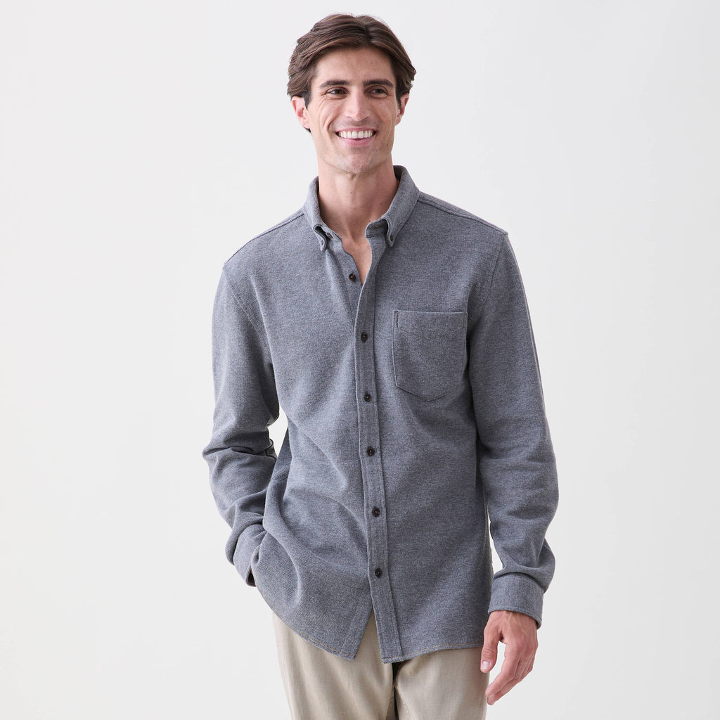 Brian l/s soft rib knit 1 pocket shirt