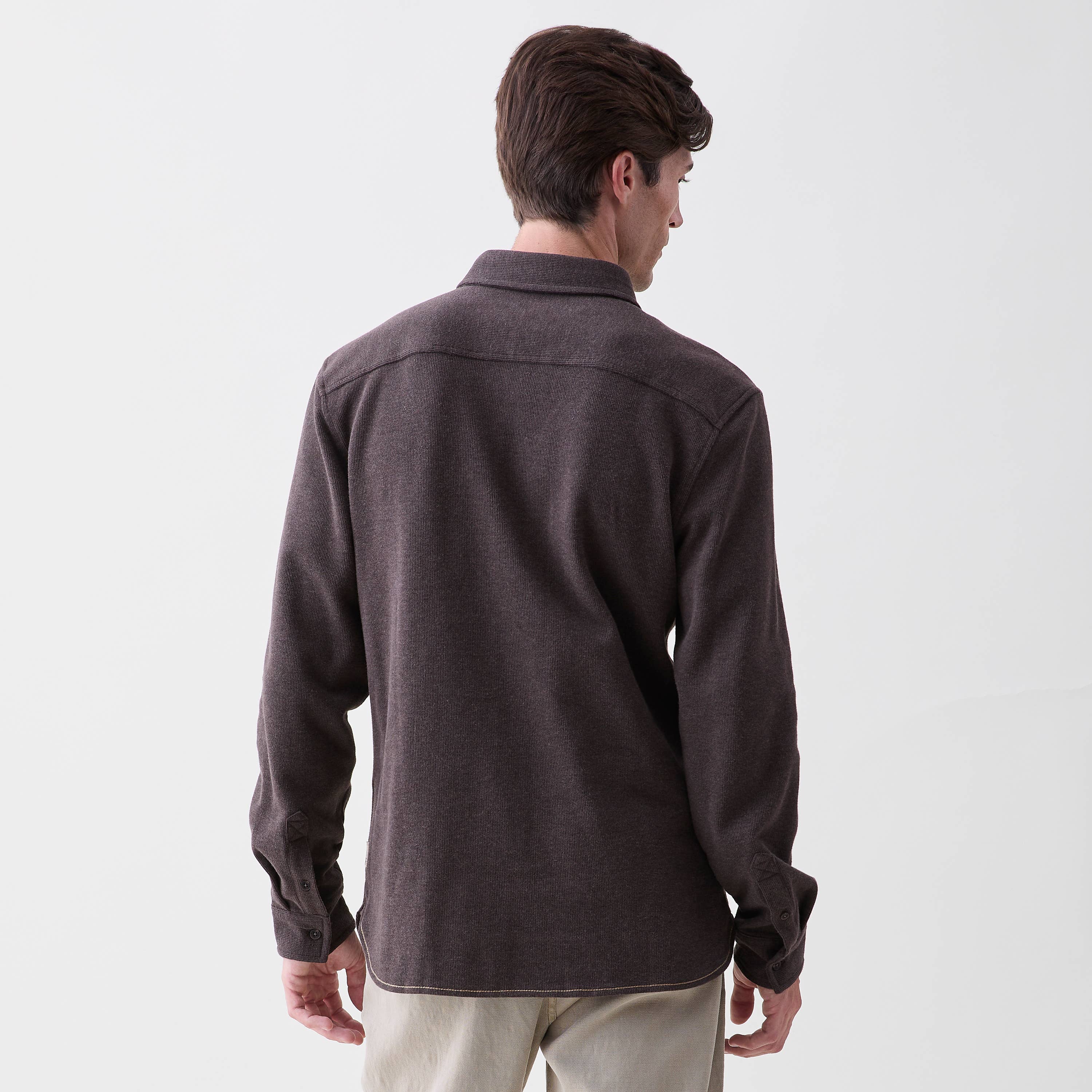 Brian l/s soft rib knit 1 pocket shirt