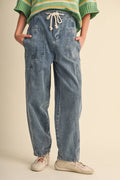 DENIM UTILITY BARREL PANTS MP5196