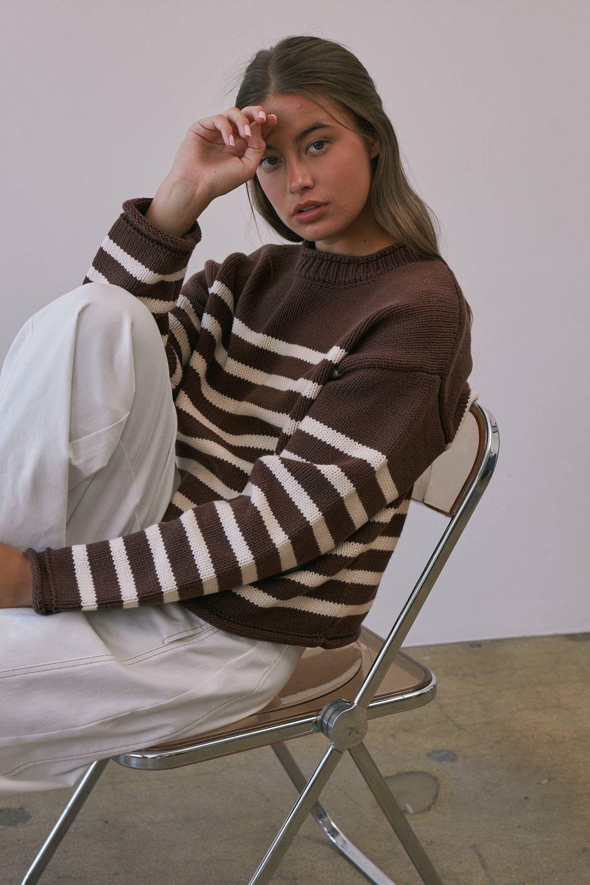BSW4285 Montana Striped Roll Neck Sweater
