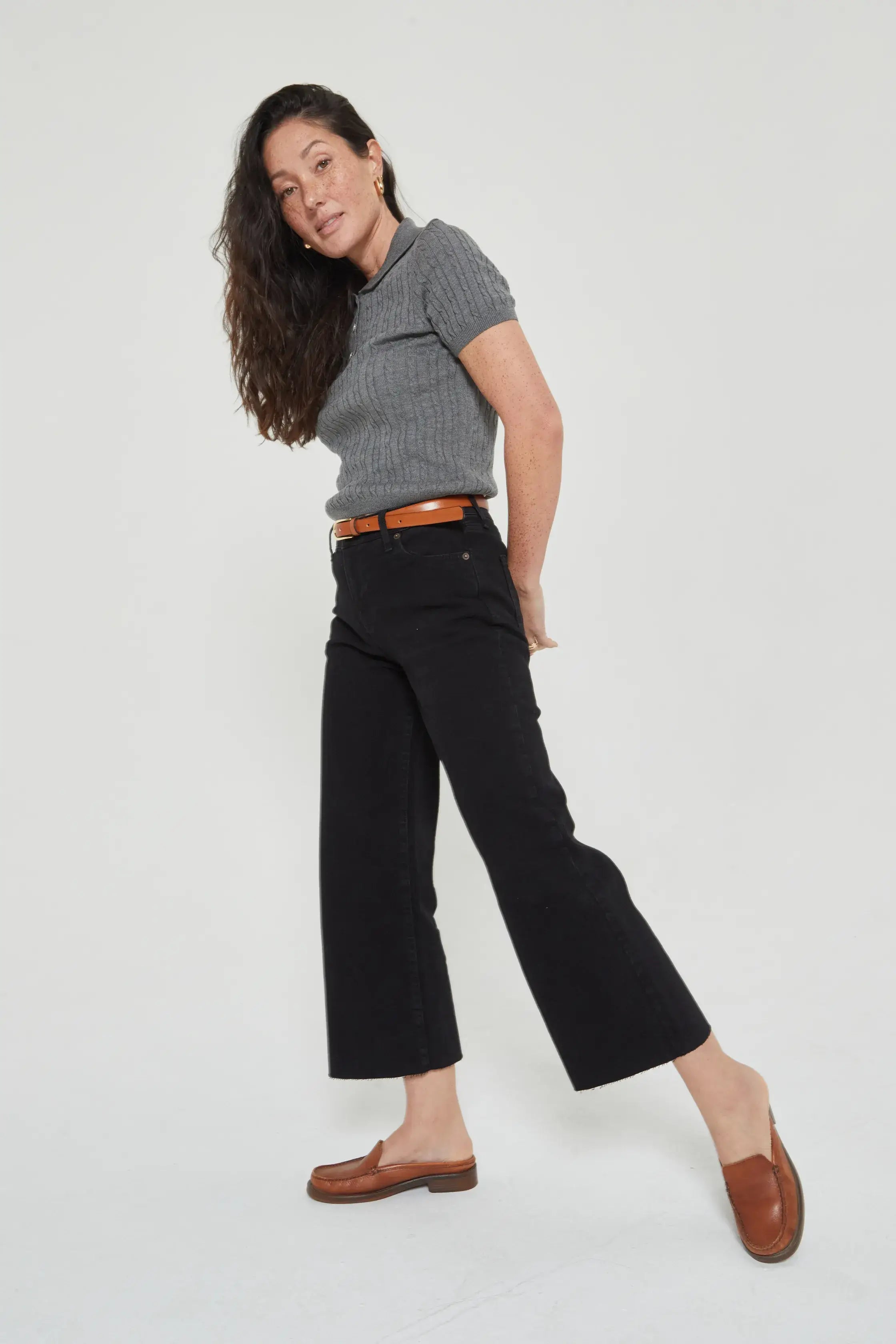 Aberdeen Ankle Crop High Rise Jean, Black