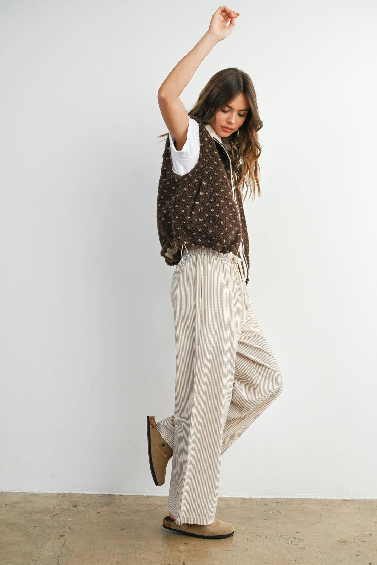 Floral Fleece Sleeveless Vest - BMJ7849
