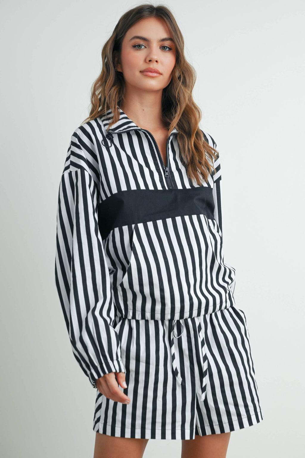 Striped Drawstring Pocket Boxer Shorts - BMP7534
