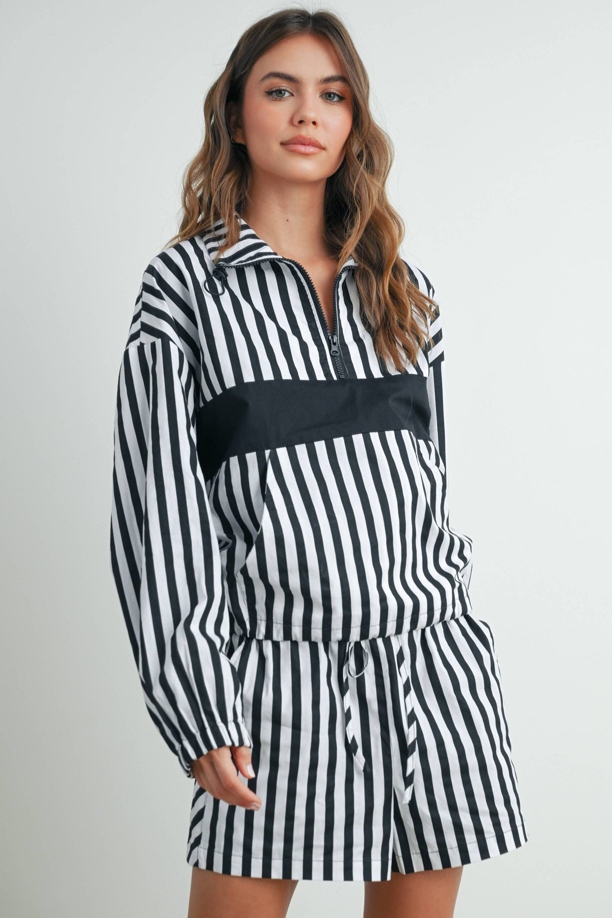 Striped Drawstring Pocket Boxer Shorts - BMP7534