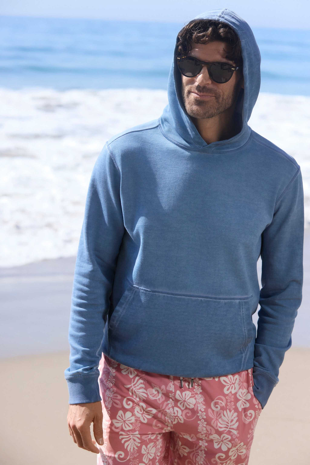 Surf Graphic Vintage Hoodie - Forever Blue
