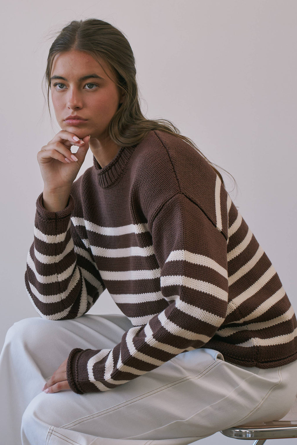 BSW4285 Montana Striped Roll Neck Sweater