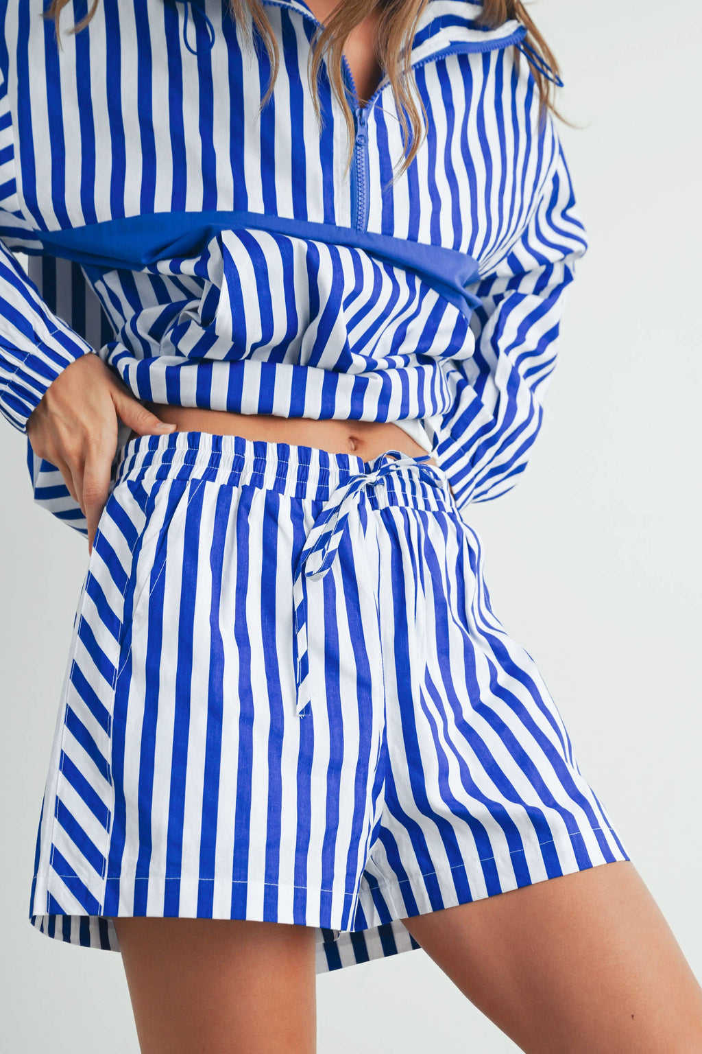 Striped Drawstring Pocket Boxer Shorts - BMP7534