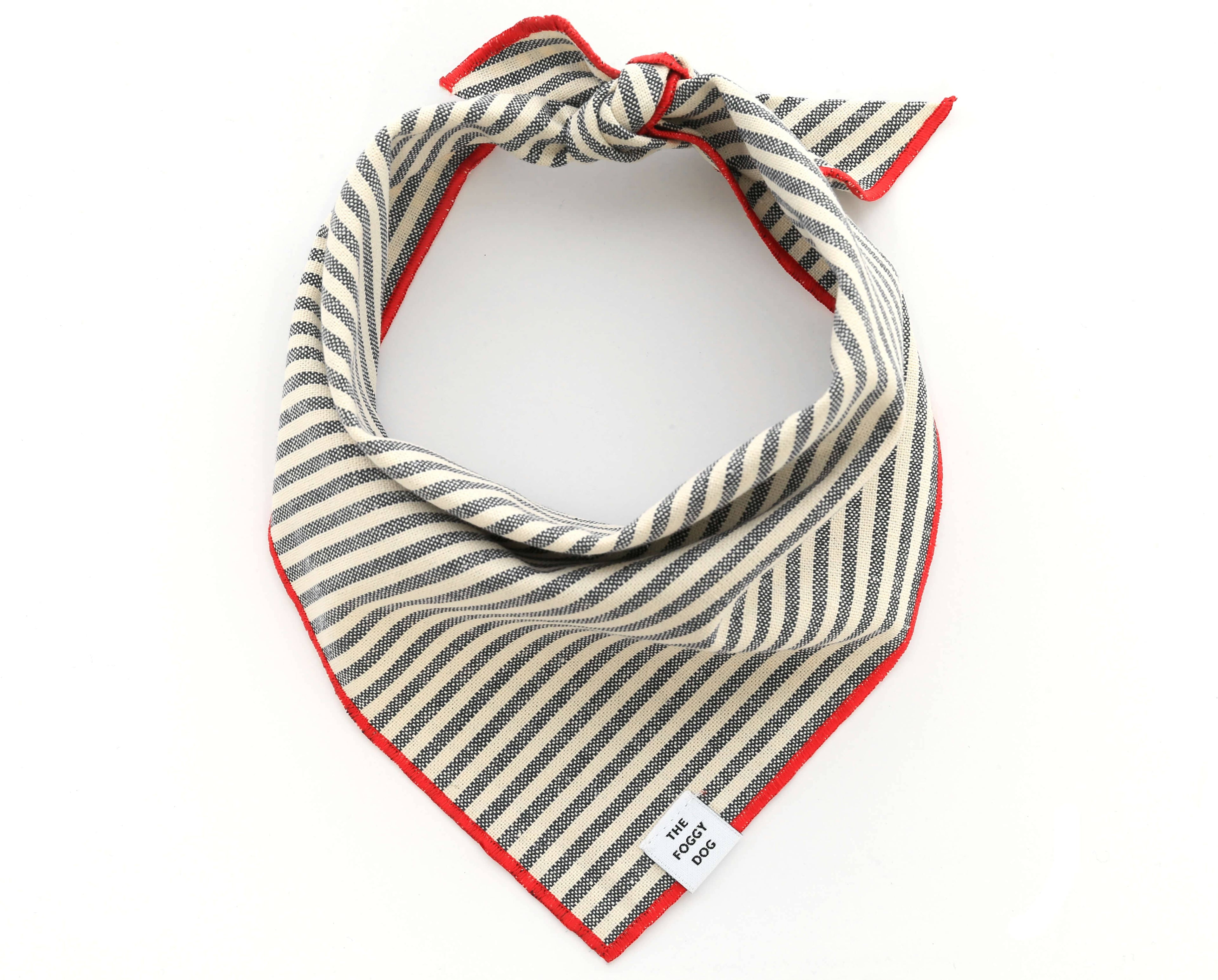 Charcoal Stripe Dog Bandana - L