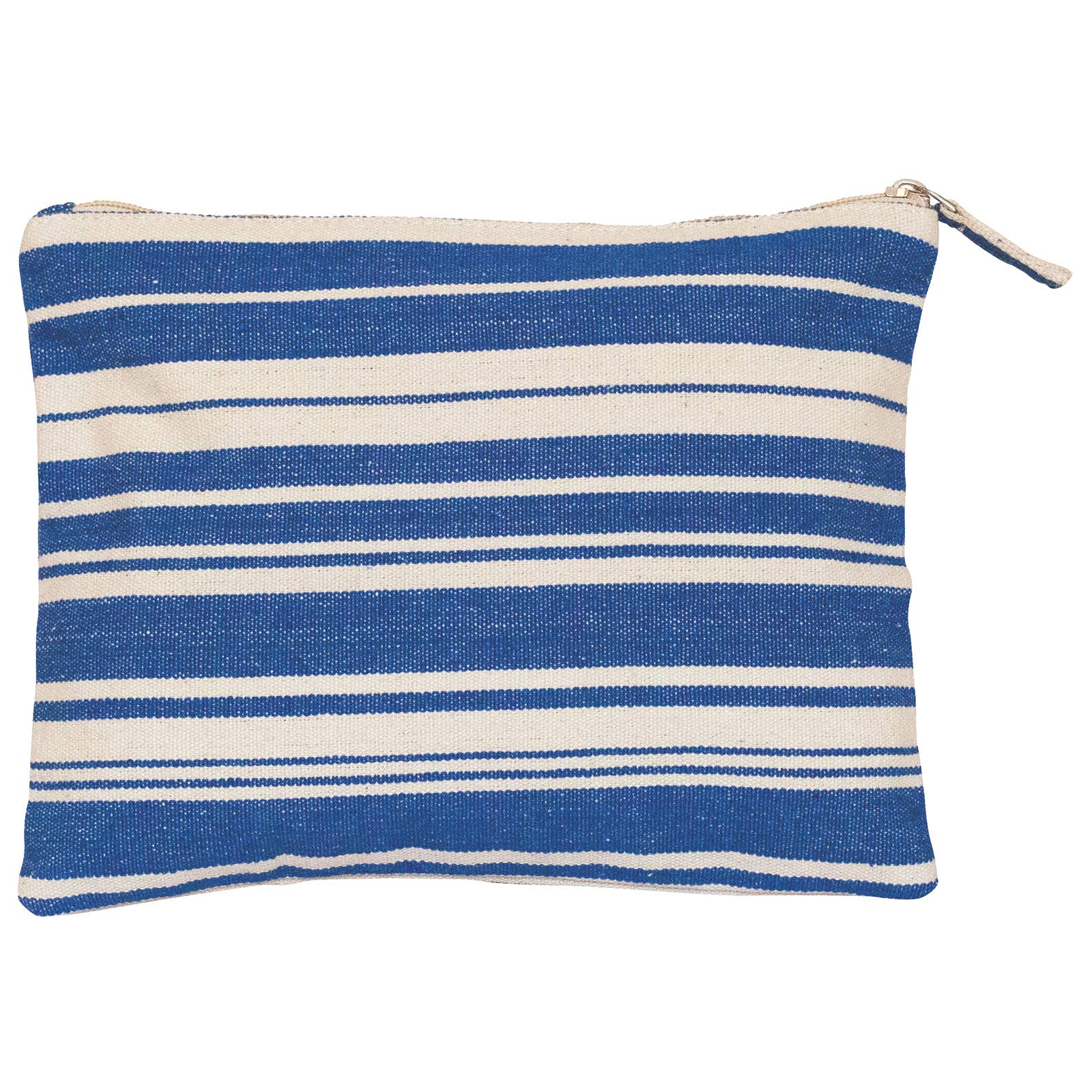 Woven Stripe Blue Cosmetic Pouch