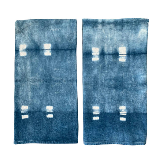 Indigo Dyed Shibori Tea Towel Pins