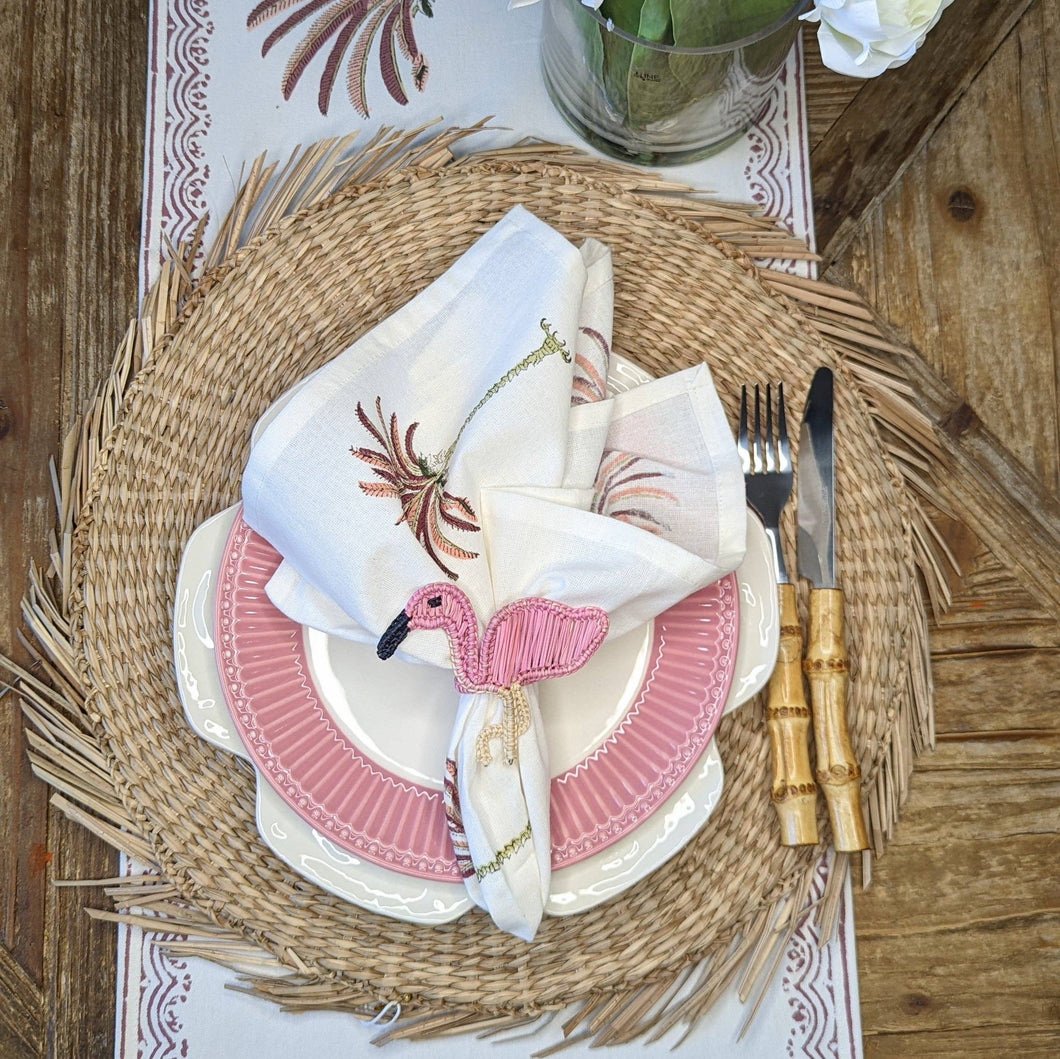 Palm Tree Pink Table Runner