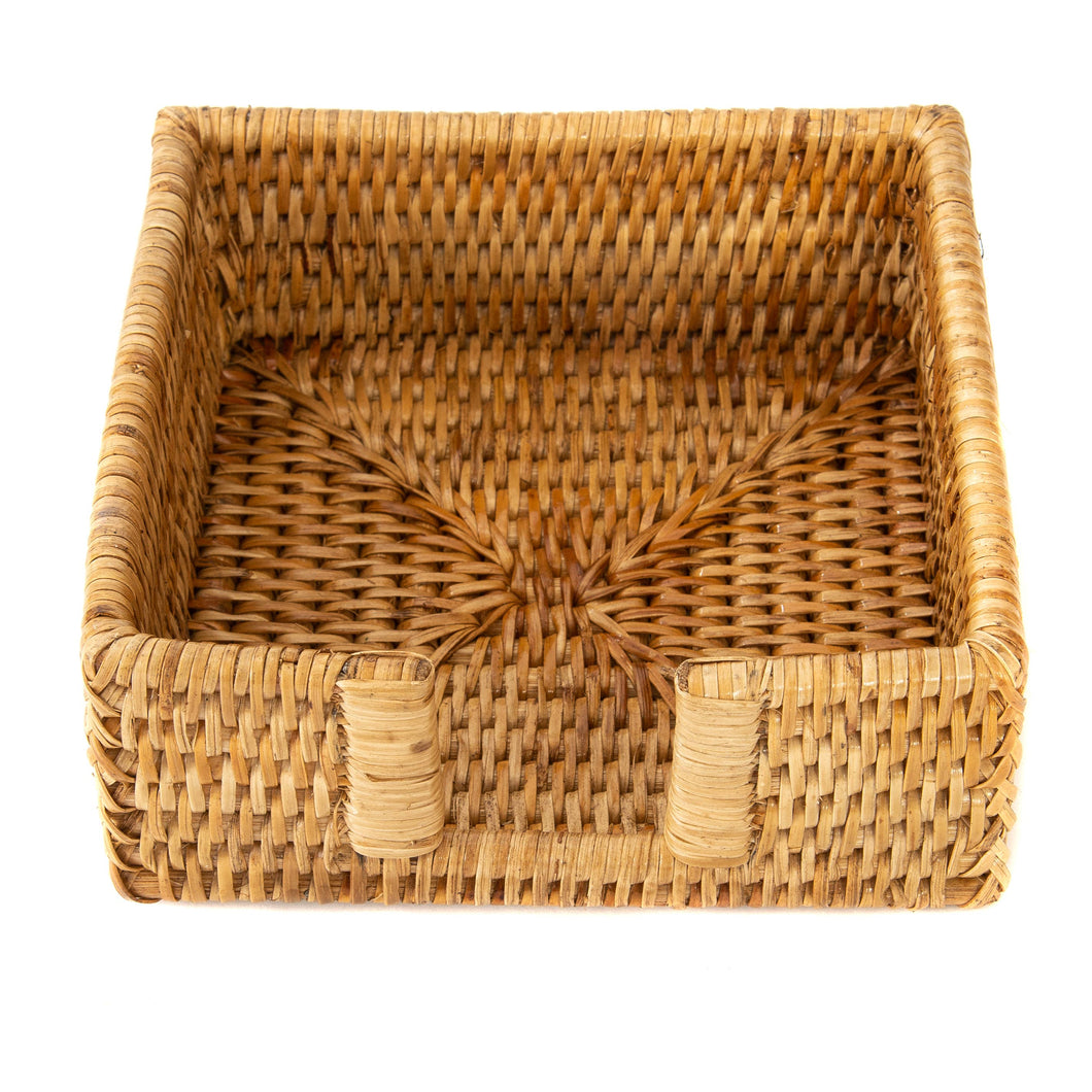 Artifacts Rattan Cocktail Napkin Holder with Cutout