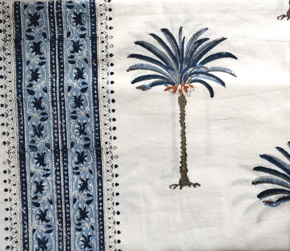 Palm Tree Blue Tablecloth