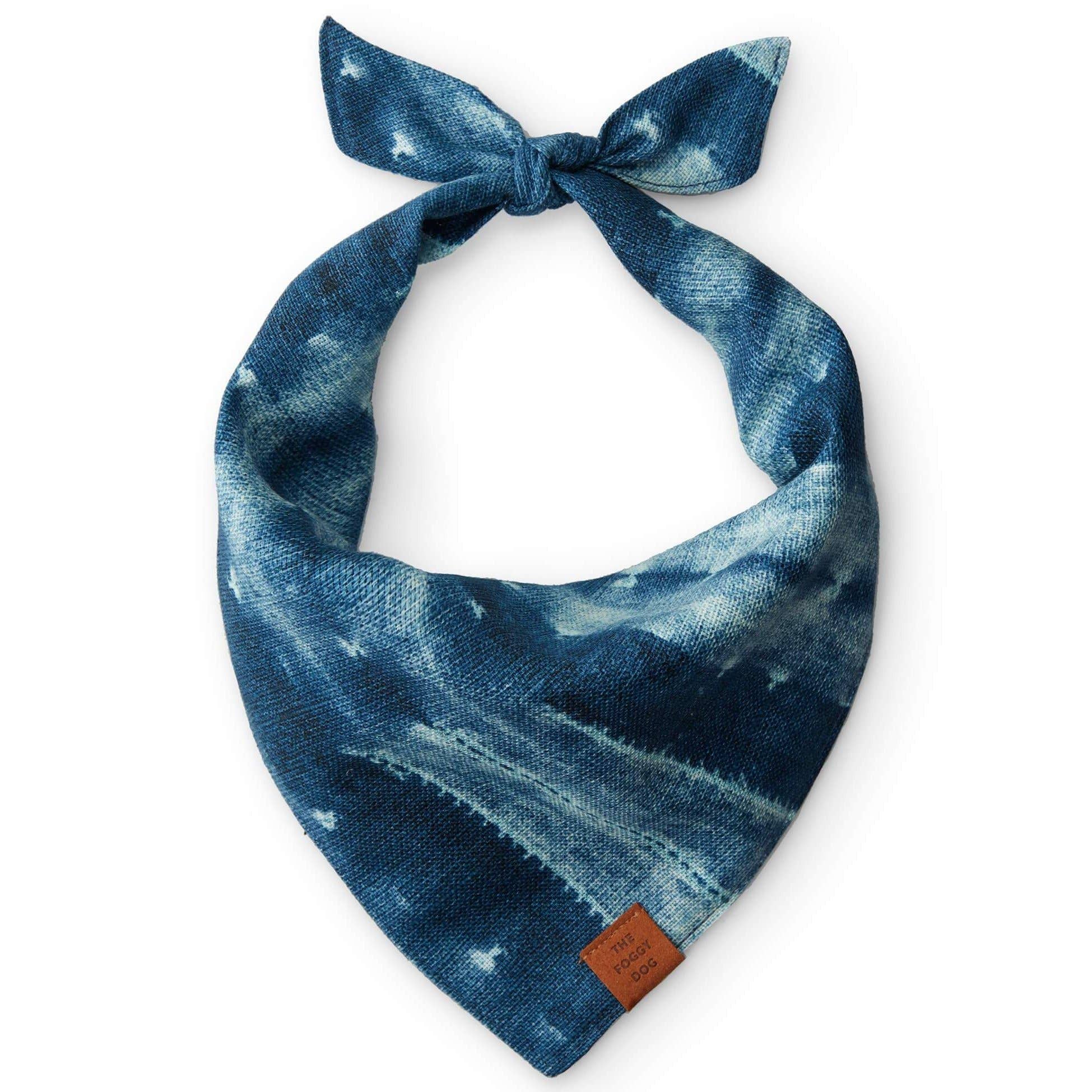 Indigo Mud Cloth Dog Bandana - L